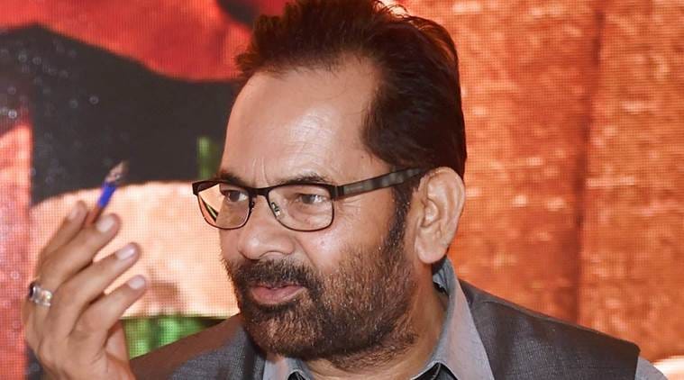 Lok Sabha elections, Mukhtar Abbas Naqvi, BJP, Mukhtar Abbas Naqvi, BJP manifesto, BJP general elections manifesto, indian express