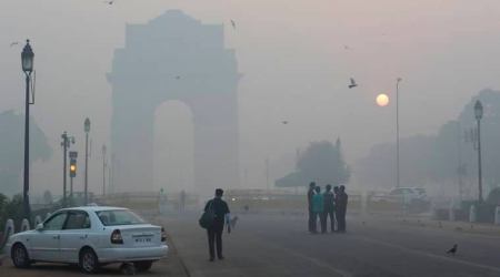 delhi air pollution, delhi air quality, aqi, delhi aqi, air pollution, environmental pollution, delhi pollution, pollution on new year day, new year pollution, delhi on new year, indian express