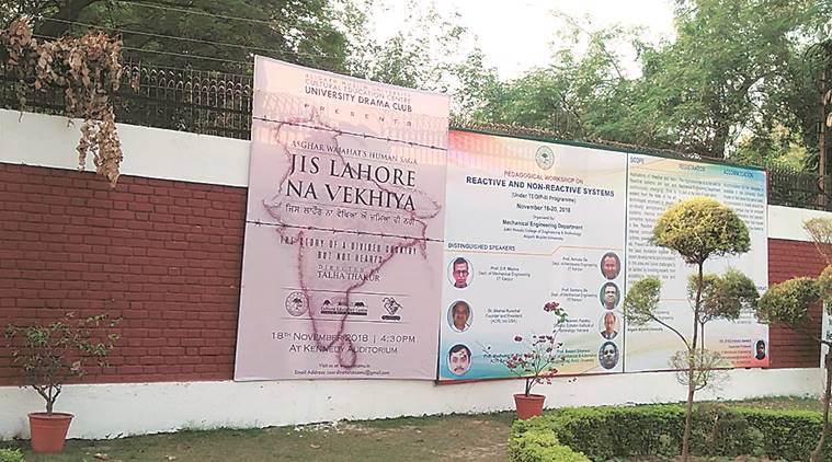 Aligarh Muslim University, Aligarh Muslim University poster, Aligarh Muslim University controversial poster, AMU controversy, Asghar Wajahat, Indian Express