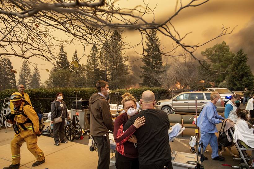 Wildfire ravages California town, thousands forced to evacuate
