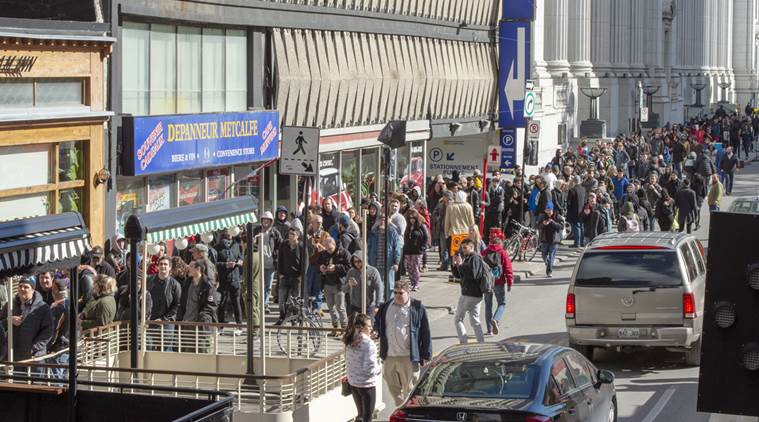 A queue outside a cannabis store in Canada