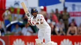 Dinesh Chandimal watches his shot.