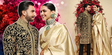 Ranveer Singh looked dapper in a Rohit Bal outfit, a black