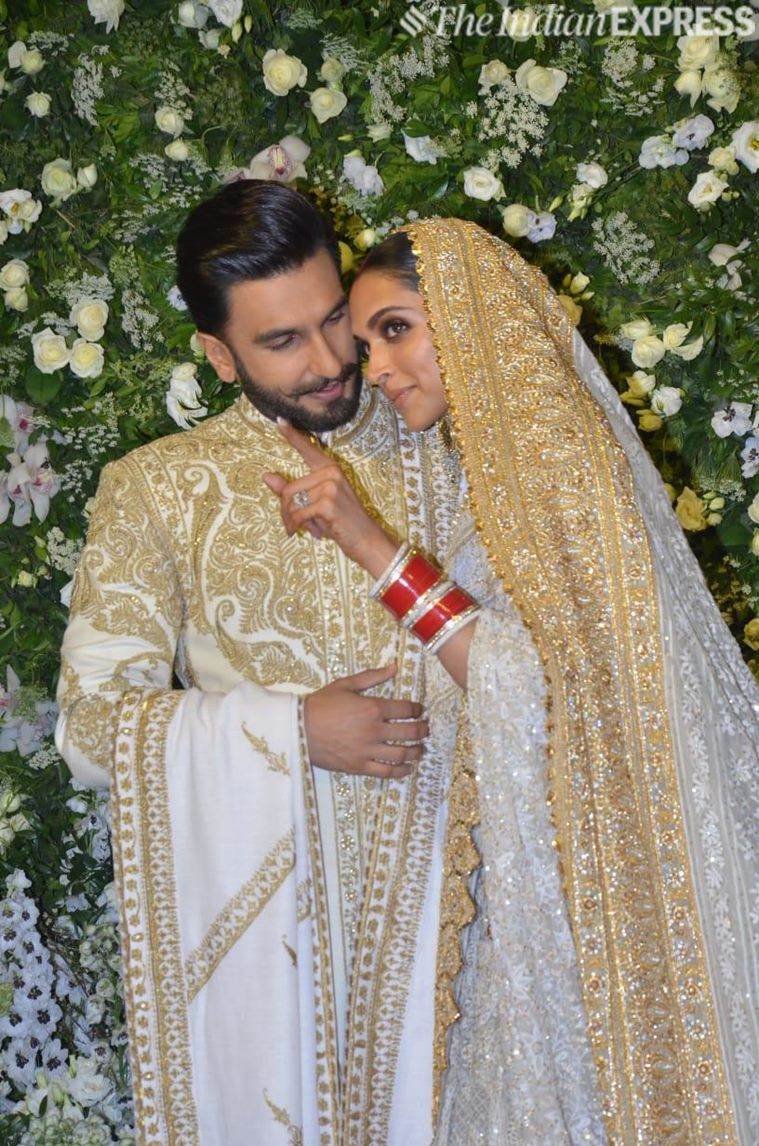   deepika padukone and ranveer singh at the reception in mumbai 