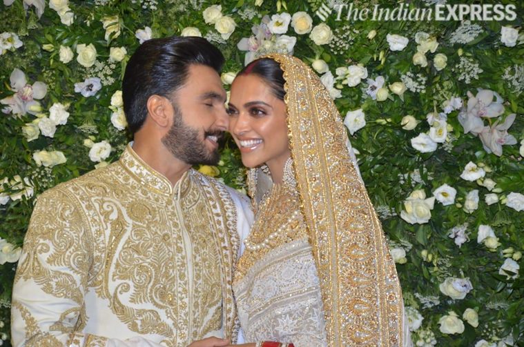   deepika padukone and ranveer singh at the reception in mumbai 