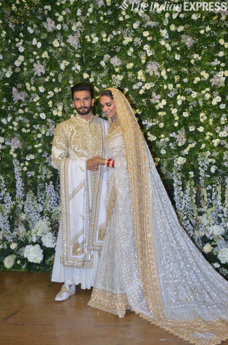   deepika padukone and ranveer singh at the reception in mumbai 