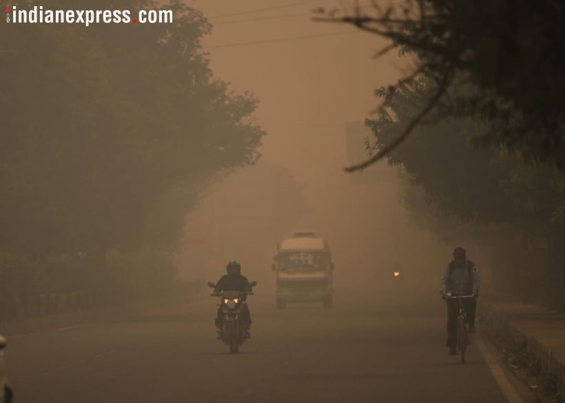 Delhi pollution, air quality index delhi, delhi after, air quality in delhi, Delhi people, Delhi news, Delhi pollution photos, Delhi haze, Indian express