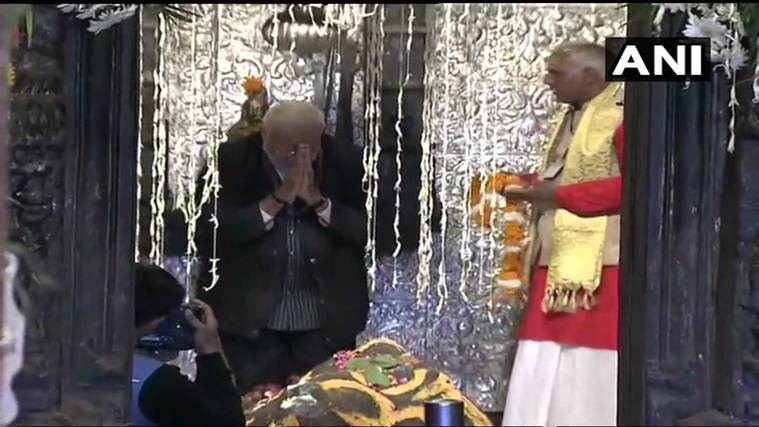 Prime Minister Narendra Modi offers prayers at Kedarnath Temple in Kedarnath.