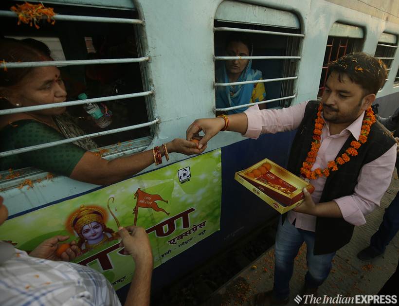 Aboard the Ramayana Express, there are Bhajans, chants of Jai Shri Ram and more