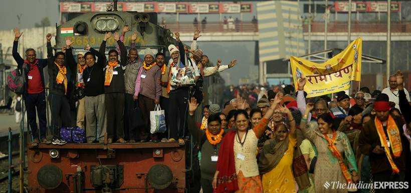 Aboard the Ramayana Express, there are Bhajans, chants of Jai Shri Ram and more