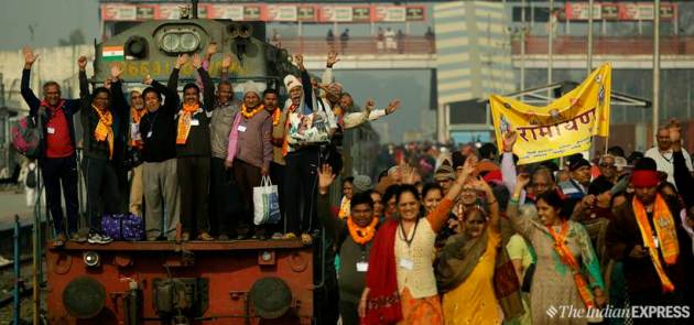 Aboard the Ramayana Express, there are Bhajans, chants of Jai Shri Ram and more