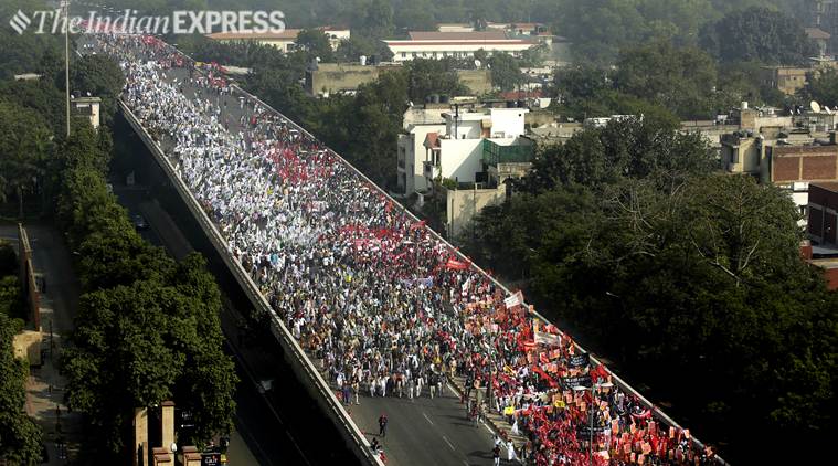 Sea of distressed farmers march to Parliament Street, opposition parties join in show of strength