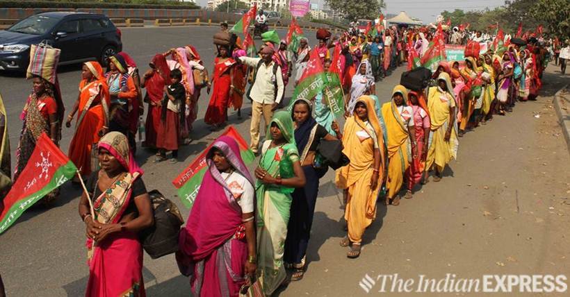 maharashtra farmers protest at azad maidan in mumbai