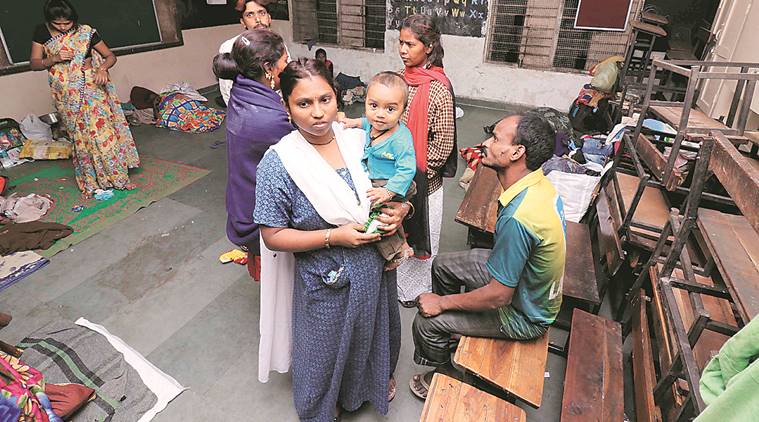 Patil estate slums, slums in Shivajinagar, houses charred in fire, LPG cylinder exploded, Indian Express
