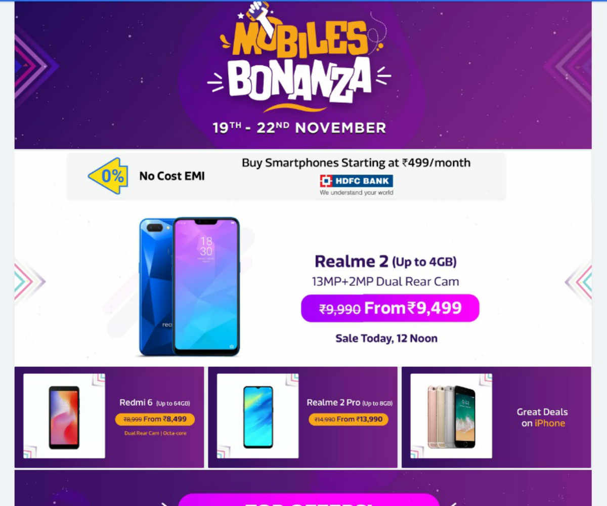 Flipkart Mobiles Bonanza Sale 2018 Top Offers On Iphone Xs Max