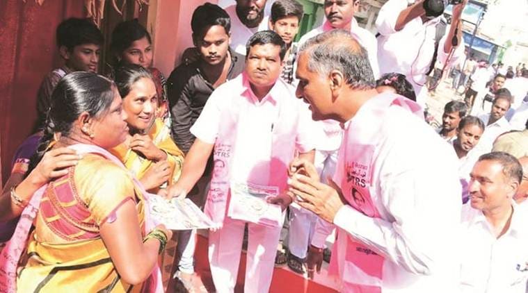 Telangana: Homes with banners pledging support to Harish Rao greet rivals