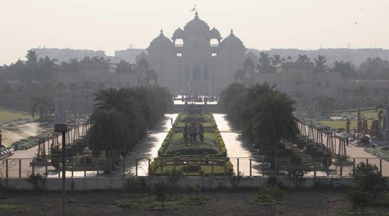Akshardham temple on Thursday (Express Photo by Abhinav Saha)