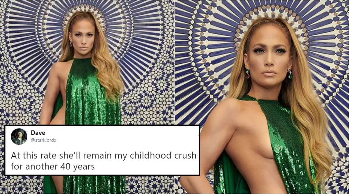 jlo picture in green dress