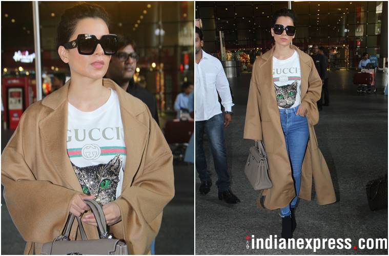 kangana ranaut, priyanka chopra, kangana ranaut airport look, priyanka chopra airport look, kangana ranaut latest pics, priyanka chopra latest pics, kangana ranaut latest news, priyanka chopra latest news, eceleb fashion, bollywood fashion, indian express, indian express news