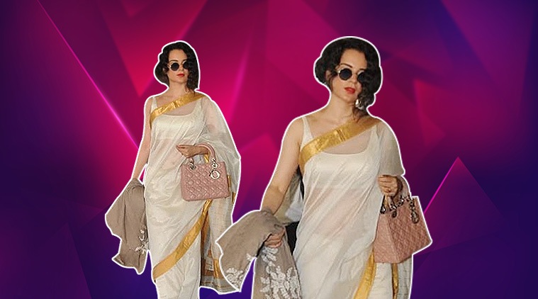 Kangana ranaut, kangana ranaut airport fashion, kangana ranaut sari look, kangana ranaut latest photo, kangana ranaut airport fashion, indian express, indian express news