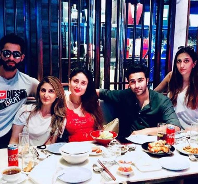   Kareena Kapoor, Riddhima Kapoor Sahni, Aadar Jain , Armaan Jain and Anissa Alia Malhotra 