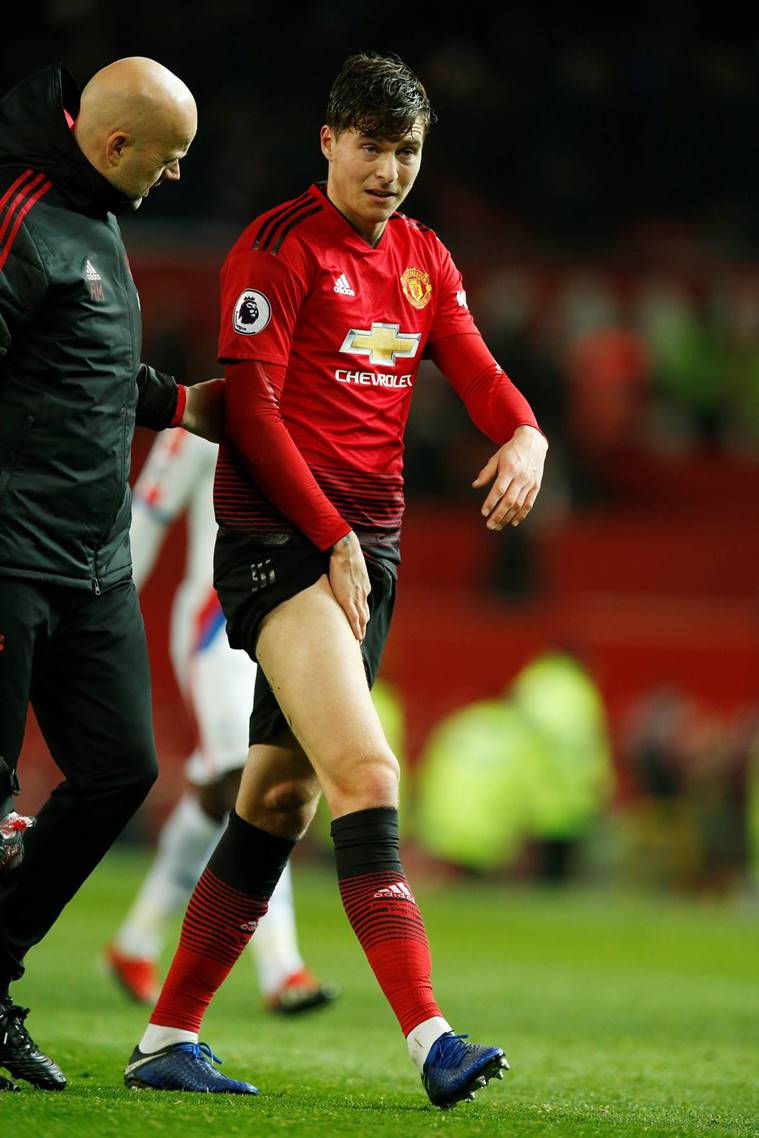 Manchester United's Victor Lindelof reacts after the match