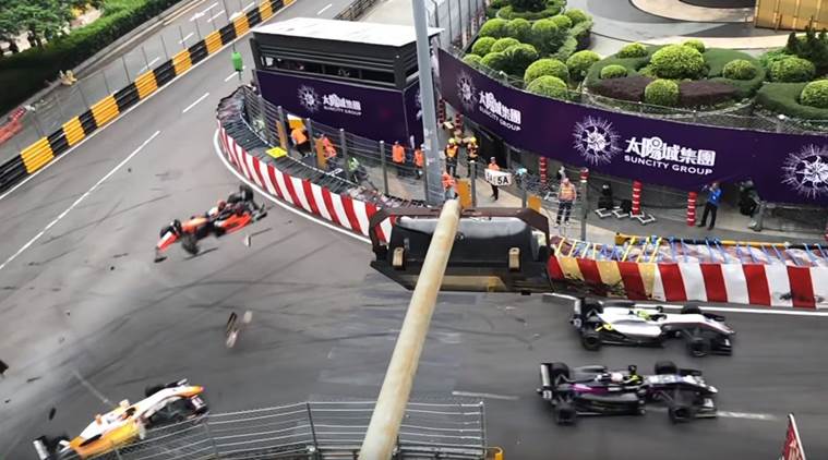 macau grand prix, macau grand prix crash, macau gp crash, macau gp crash video, formula 3 crash, F3 crash, Sophia Floersch, Sophia Floersch update, indian express news