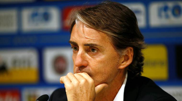Italy coach Roberto Mancini during the press conference