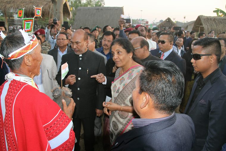 Manipur Sangai Festival, Defence Minister Nirmala Sitharaman, Hapta Kangjeibung, Imphal, Loktak Lake, Raas Leela, Thailand, Myanmar, Korea, Princess of Thailand, Maha Chakri Sirindhorn, Kangla Fort, Manipur Chief Minister N Biren Singh, Act East Policy, Brow Antlered deer, indian express, indian express news