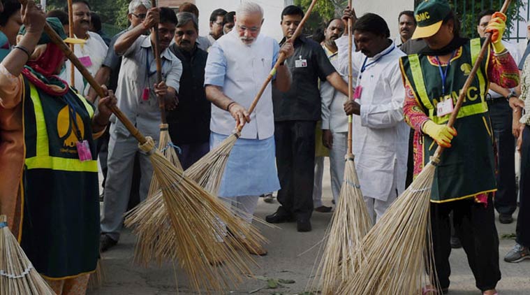 swachh bharat mission, swachh bharat abhiyaan, narendra modi, clean india mission, sanitation in india, open defecation free, Indian Express