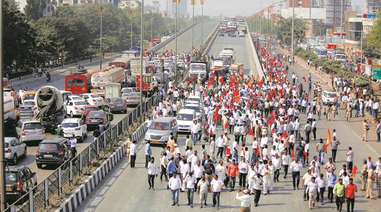Protest against mosque, protest in sanpada, protest on Sion-panvel highway, Mumbai news, Indian Express            