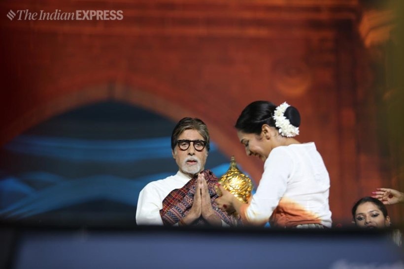 Amitabh Bachchan at the 26/11 memorial event in Mumbai. (Express photo by Nirmal Harindran)