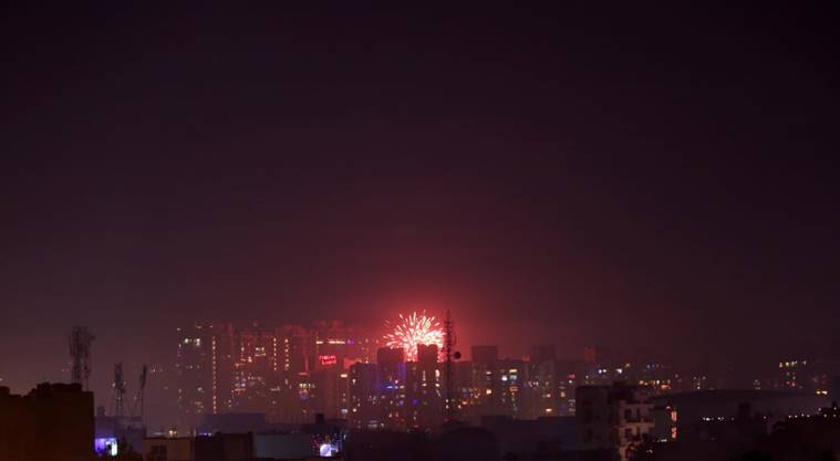 Last night visuals from Noida (Express Photo by Gajendra Yadav)