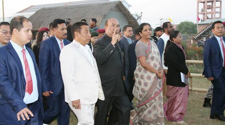 Manipur Sangai Festival, Defence Minister Nirmala Sitharaman, Hapta Kangjeibung, Imphal, Loktak Lake, Raas Leela, Thailand, Myanmar, Korea, Princess of Thailand, Maha Chakri Sirindhorn, Kangla Fort, Manipur Chief Minister N Biren Singh, Act East Policy, Brow Antlered deer, indian express, indian express news