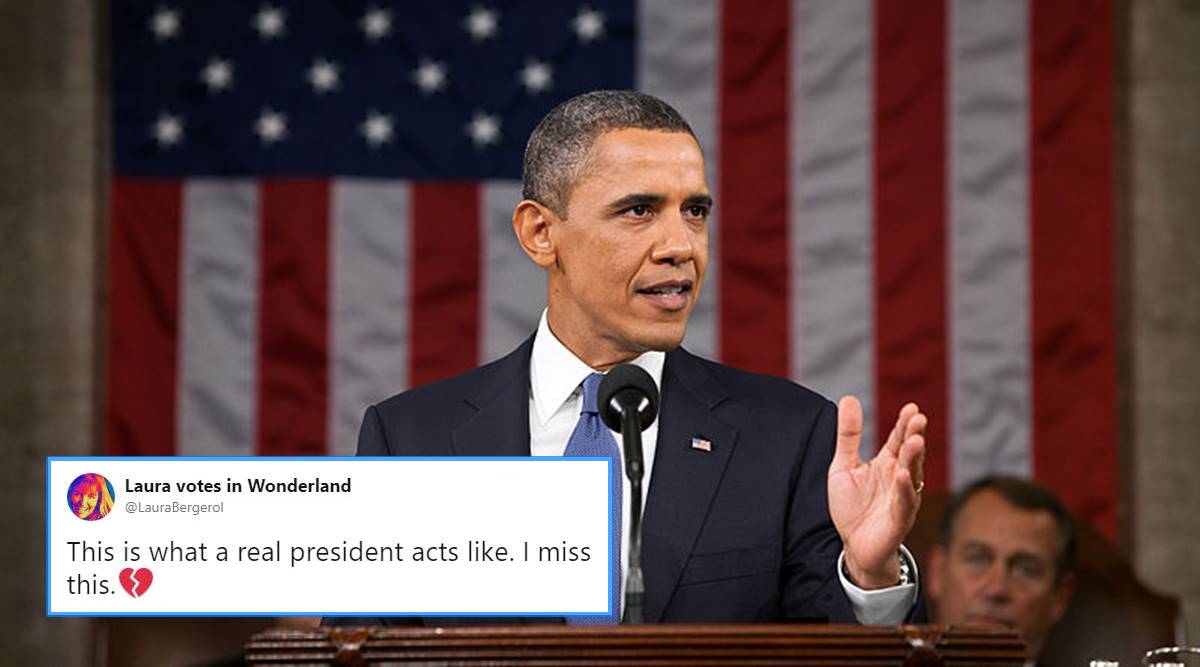 Don T Curse In Front Of Kids Barack Obama Politely Shuts Down Hecklers And People Are Loving It Trending News The Indian Express