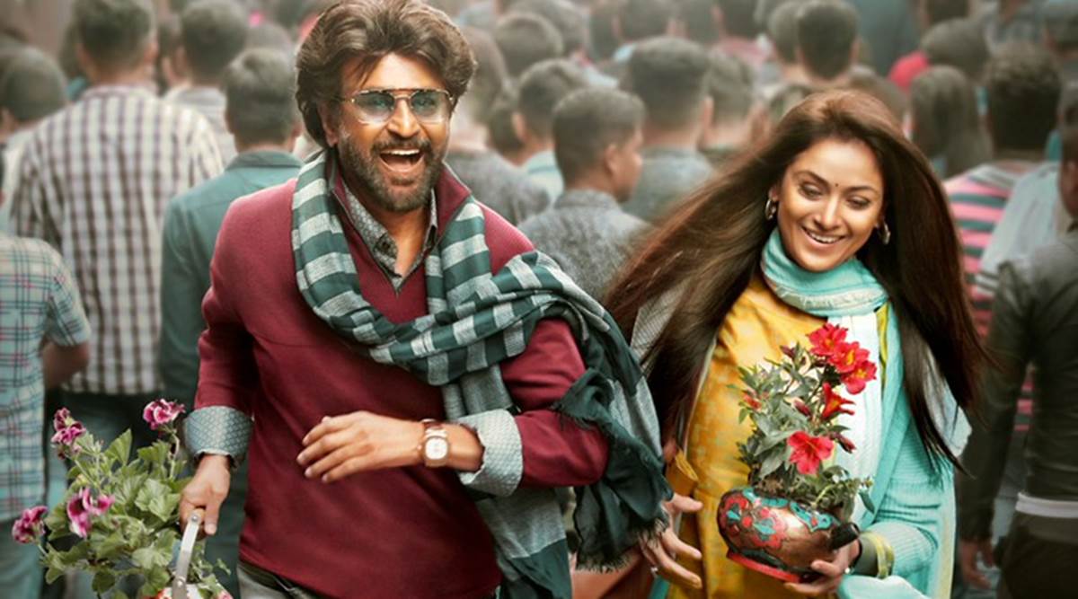 petta new poster rajinikanth simran play a happy couple entertainment news the indian express petta new poster rajinikanth simran