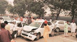 pile-up-stubble burning Punjab: Five hurt in pile-up due to smoke after stubble burning
