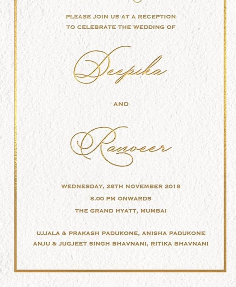 ranveer deepika reception invite