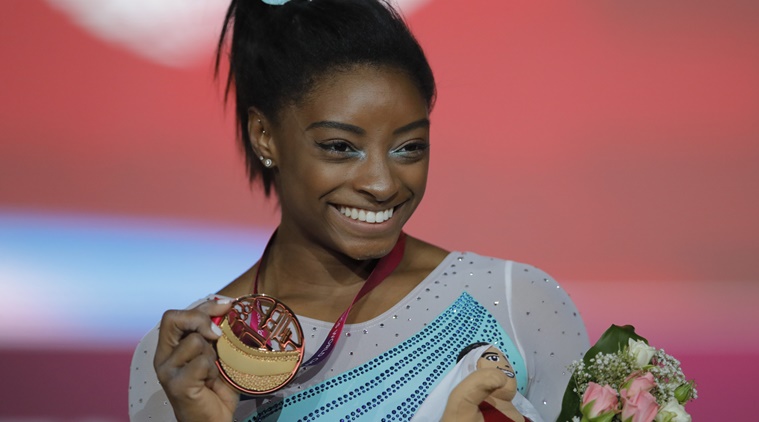 Simone Biles leads a dominant US performance at the world