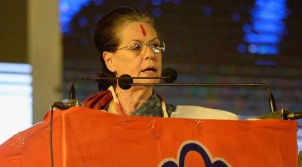 Image result for Sonia Gandhi campaigns in Telangana with Rahul