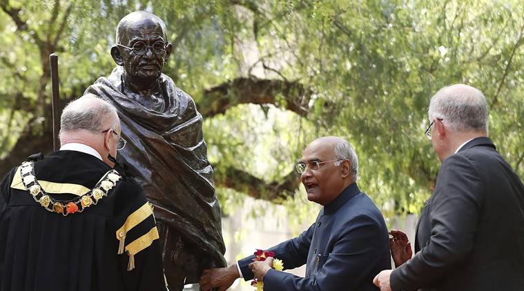 President unveils Mahatma Gandhi's bronze statue in Australia