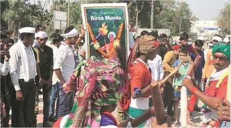 Freedom fighter Birsa Munda statute, statue of birsa munde, Birsa Munda Yuvak Mandal, National Highway Authority of India, Indian Express         