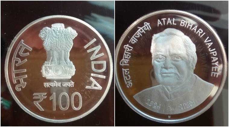 Image result for Modi releases Rs 100 coin in Vajpayee's memory
