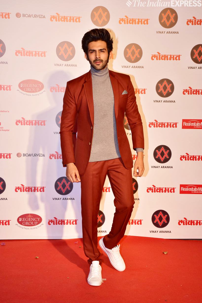 kartik aaryan at lokmat awards