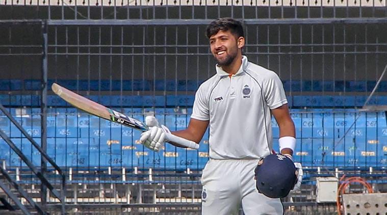 Madhya Pradesh's Ajay Rohera celebrates after making a world record for slamming the highest first-class score on debut, an unbeaten 267 against Hyderabad in their Ranji Trophy Elite Group B, in Indore