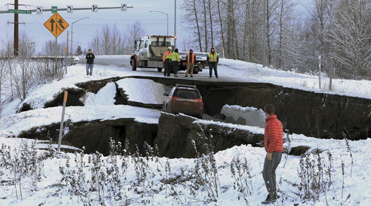 Back To Back Earthquakes Shatter Roads And Windows In Alaska World News The Indian Express