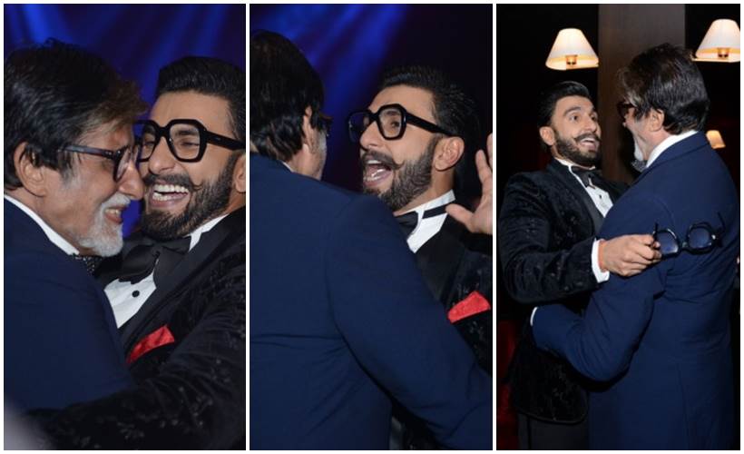 amitabh, ranveer singh hug