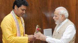Chief Minister of Tripura, Biplab Kumar Deb, calling on the Prime Minister Narendra Modi.