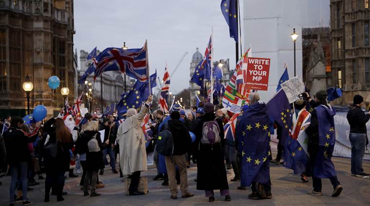 Brexit news, brexit, protests brexit, protests against,brexit, protests outside parliment, brexit london protests, world news, Indian Express News