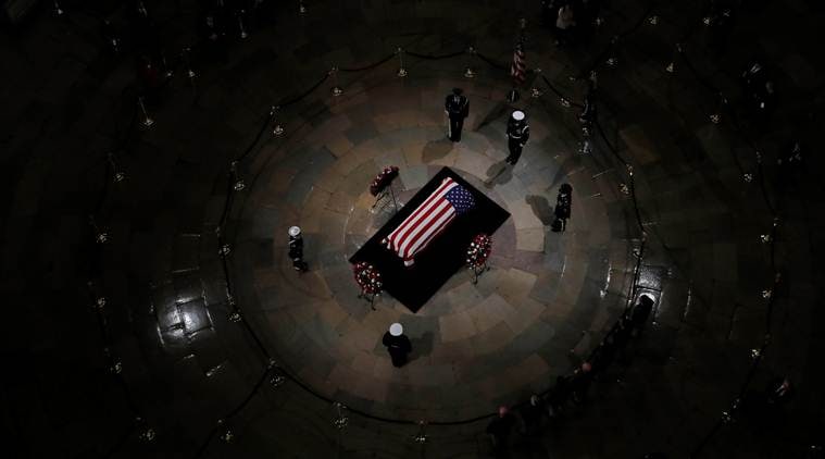 Watch video: In tears, George W Bush bids farewell to his father